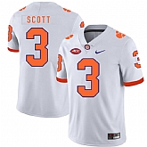 Clemson Tigers 3 Artavis Scott White Nike College Football Jersey Dzhi,baseball caps,new era cap wholesale,wholesale hats